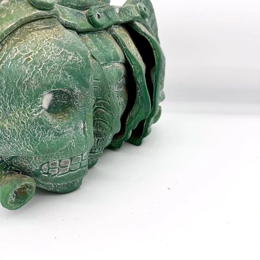 Vintage Mesoamerican Triple‎ Death Mask Three Ages of Man Wall Art Green